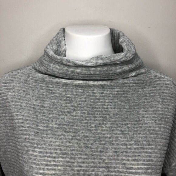 Zella Light Grey Cowl Neck Sweater Split Hem Size Small Activewear Casual - Picture 2 of 11
